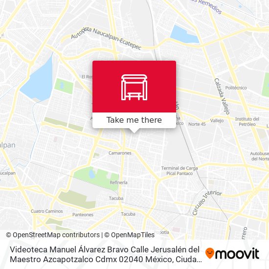 Videoteca Manuel Álvarez Bravo Calle Jerusalén del Maestro Azcapotzalco Cdmx 02040 México map