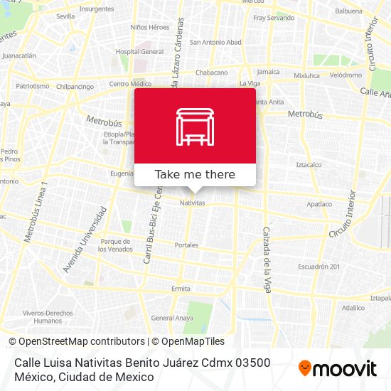 Calle Luisa Nativitas Benito Juárez Cdmx 03500 México map