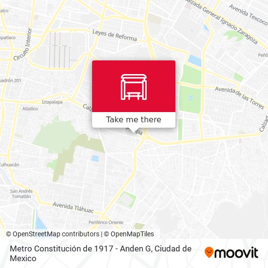 Metro Constitución de 1917 - Anden G map