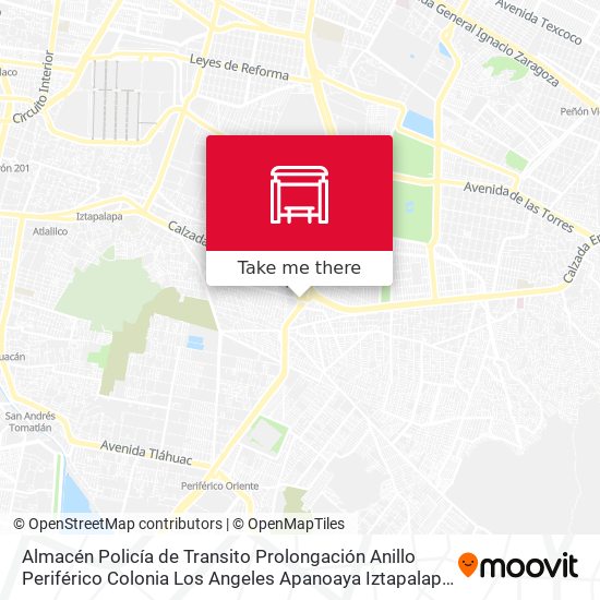 Almacén Policía de Transito Prolongación Anillo Periférico Colonia Los Angeles Apanoaya Iztapalapa Cdmx 09260 México map