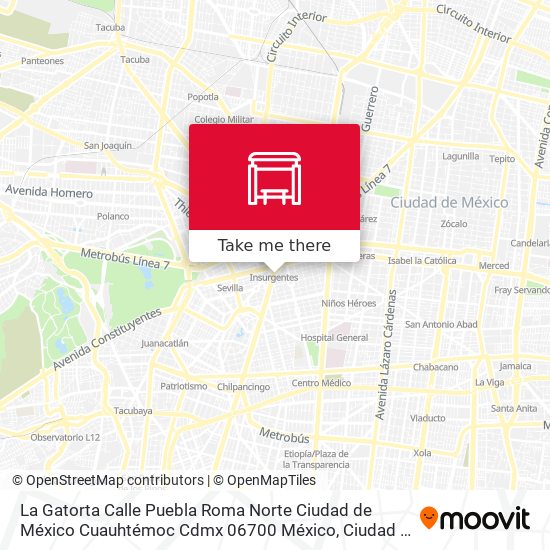 La Gatorta Calle Puebla Roma Norte Ciudad de México Cuauhtémoc Cdmx 06700 México map