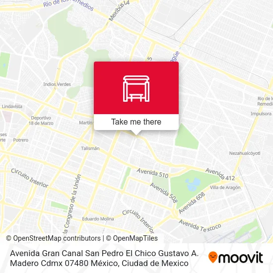 Avenida Gran Canal San Pedro El Chico Gustavo A. Madero Cdmx 07480 México map
