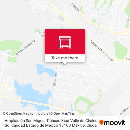 Ampliación San Miguel Tláhuac Xico Valle de Chalco Solidaridad Estado de México 13100 México map