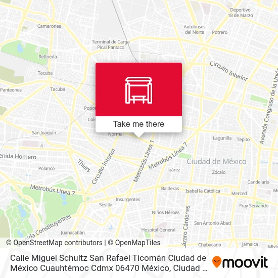 Calle Miguel Schultz San Rafael Ticomán Ciudad de México Cuauhtémoc