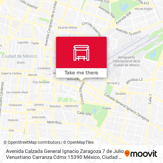 Mapa de Avenida Calzada General Ignacio Zaragoza 7 de Julio Venustiano Carranza Cdmx 15390 México