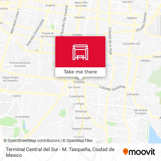 Terminal Central del Sur - M. Tasqueña map