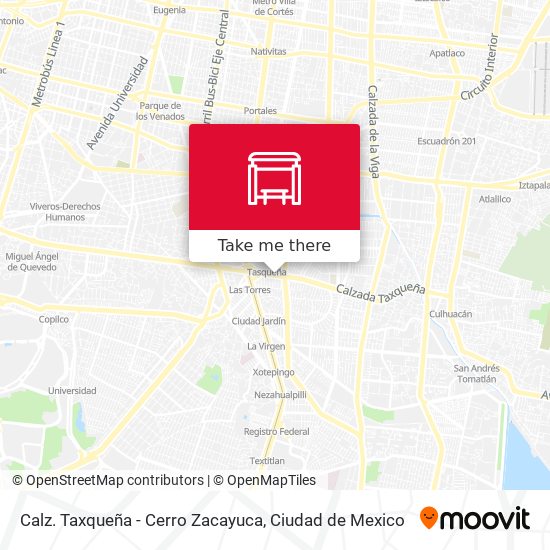 Mapa de Calz. Taxqueña - Cerro Zacayuca