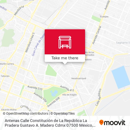 Antenas Calle Constitución de La República La Pradera Gustavo A. Madero Cdmx 07500 México map