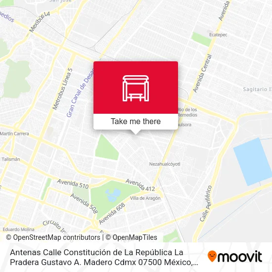 Antenas Calle Constitución de La República La Pradera Gustavo A. Madero Cdmx 07500 México map