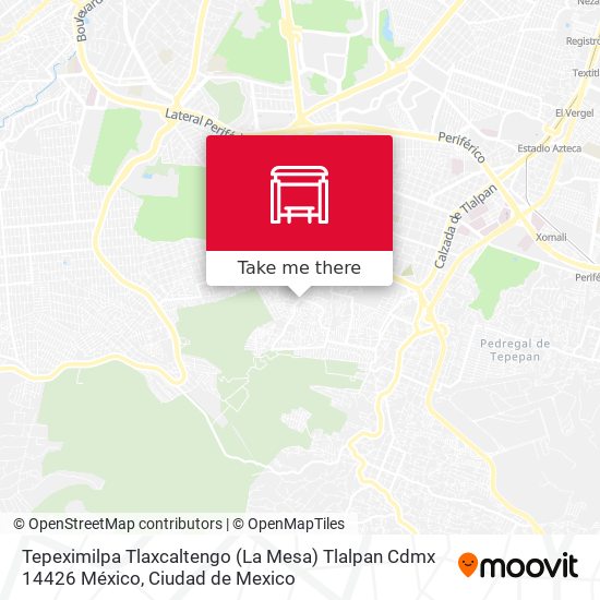 Tepeximilpa Tlaxcaltengo (La Mesa) Tlalpan Cdmx 14426 México map