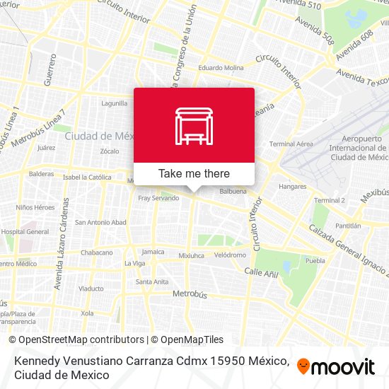 Mapa de Kennedy Venustiano Carranza Cdmx 15950 México