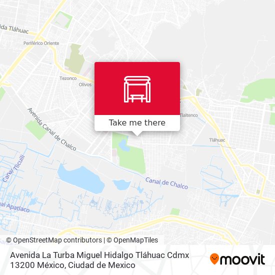 Mapa de Avenida La Turba Miguel Hidalgo Tláhuac Cdmx 13200 México