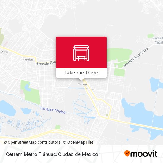 Cetram Metro Tláhuac map