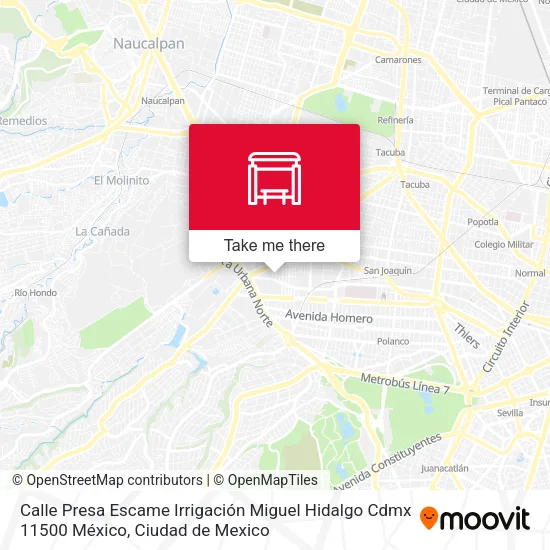 Calle Presa Escame Irrigación Miguel Hidalgo Cdmx 11500 México map