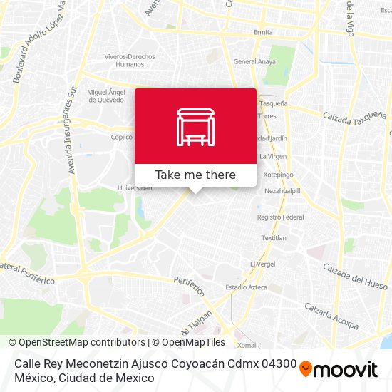 Calle Rey Meconetzin Ajusco Coyoacán Cdmx 04300 México map