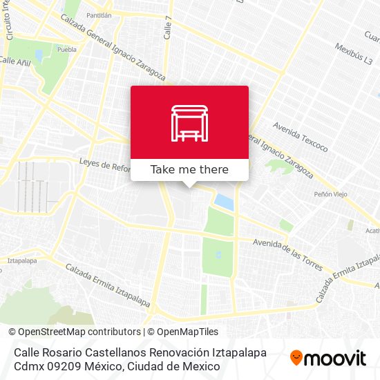 Mapa de Calle Rosario Castellanos Renovación Iztapalapa Cdmx 09209 México