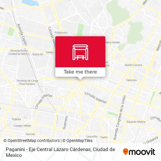 Mapa de Paganini - Eje Central Lázaro Cárdenas