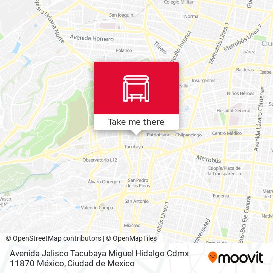 Avenida Jalisco Tacubaya Miguel Hidalgo Cdmx 11870 México map