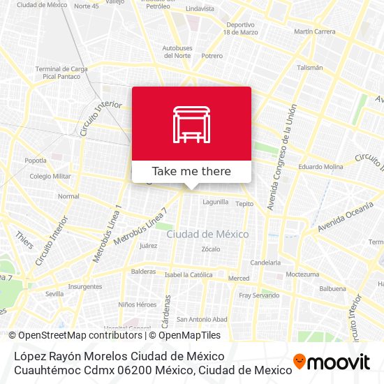 Mapa de López Rayón Morelos Ciudad de México Cuauhtémoc Cdmx 06200 México