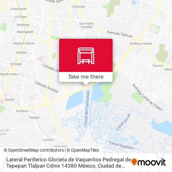 Mapa de Lateral Periferico Glorieta de Vaqueritos Pedregal de Tepepan Tlalpan Cdmx 14380 México