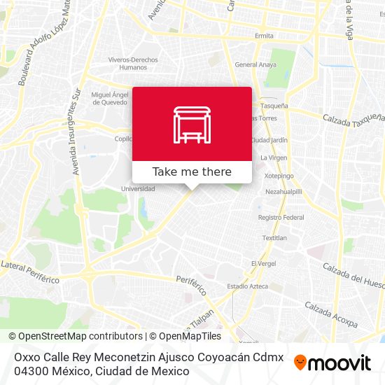 Oxxo Calle Rey Meconetzin Ajusco Coyoacán Cdmx 04300 México map