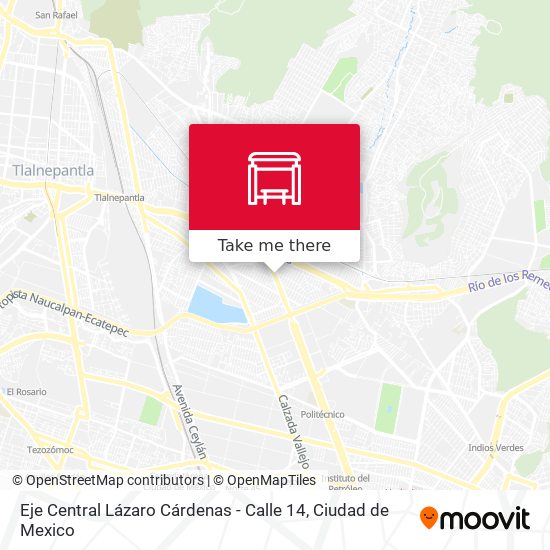 Eje Central Lázaro Cárdenas - Calle 14 map