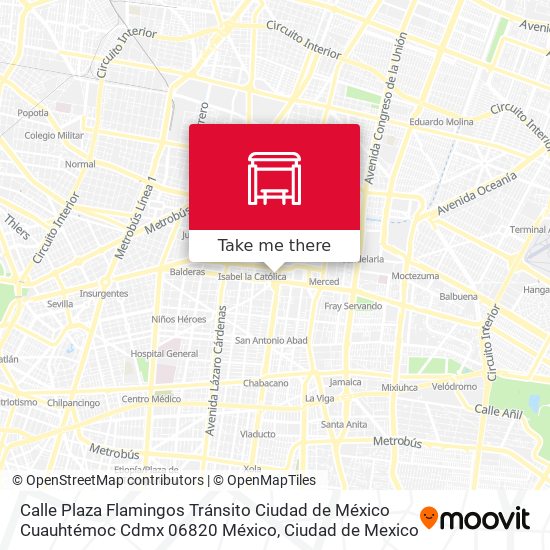 Mapa de Calle Plaza Flamingos Tránsito Ciudad de México Cuauhtémoc Cdmx 06820 México