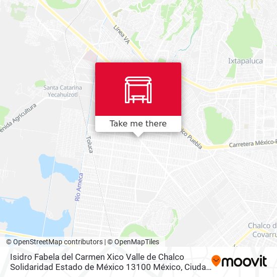 Mapa de Isidro Fabela del Carmen Xico Valle de Chalco Solidaridad Estado de México 13100 México