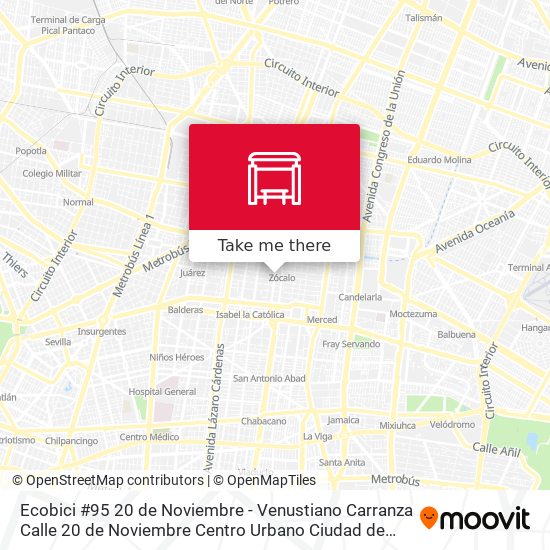 Ecobici #95 20 de Noviembre - Venustiano Carranza Calle 20 de Noviembre Centro Urbano Ciudad de México Cuauhtémoc Cdmx 06010 México map