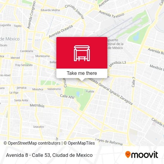 Avenida 8 - Calle 53 map