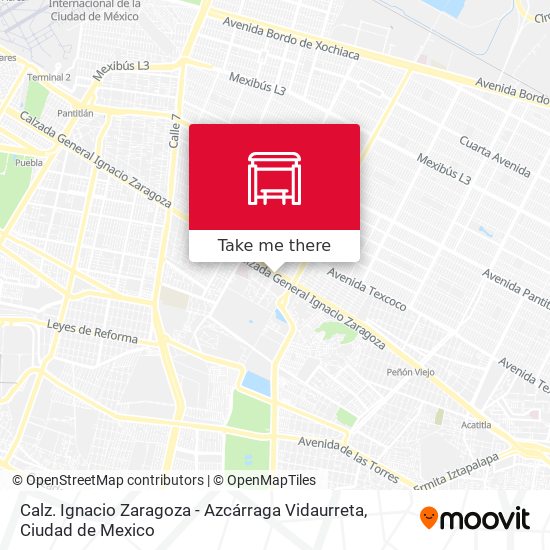 Calz. Ignacio Zaragoza - Azcárraga Vidaurreta map