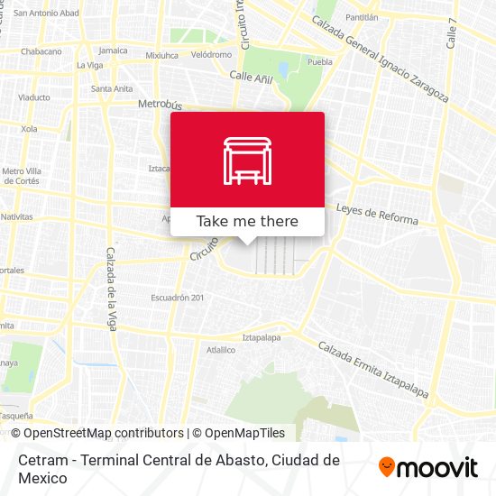 Mapa de Cetram - Terminal Central de Abasto