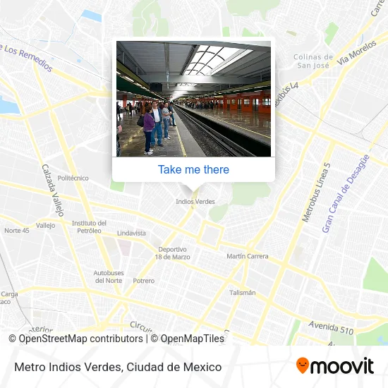 Mapa de Metro Indios Verdes