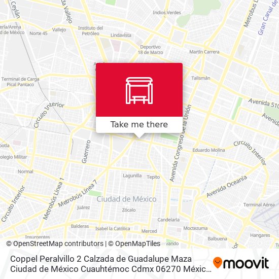 Coppel Peralvillo 2 Calzada de Guadalupe Maza Ciudad de México Cuauhtémoc Cdmx 06270 México map