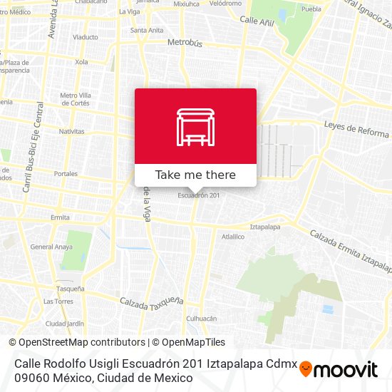 Mapa de Calle Rodolfo Usigli Escuadrón 201 Iztapalapa Cdmx 09060 México