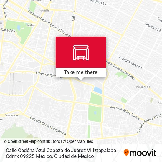 Calle Cadéna Azul Cabeza de Juárez VI Iztapalapa Cdmx 09225 México map