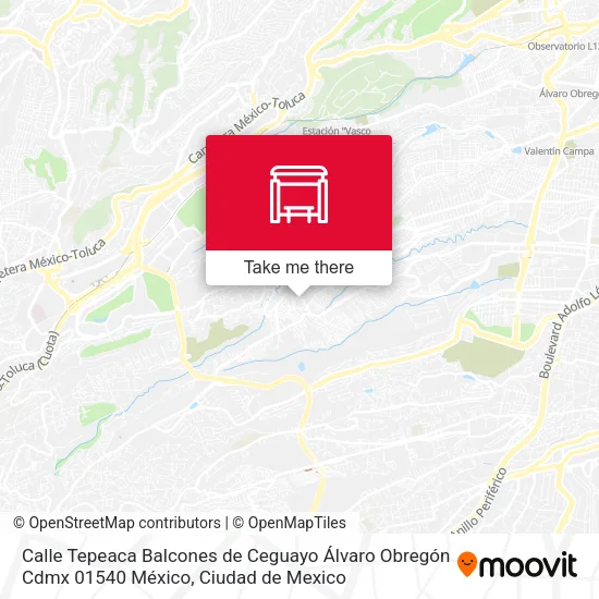 Calle Tepeaca Balcones de Ceguayo Álvaro Obregón Cdmx 01540 México map