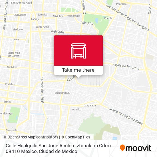 Calle Hualquila San José Aculco Iztapalapa Cdmx 09410 México map