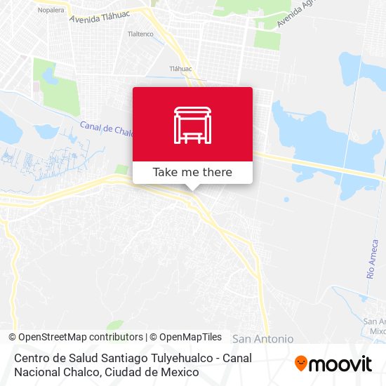 Mapa de Centro de Salud Santiago Tulyehualco - Canal Nacional Chalco