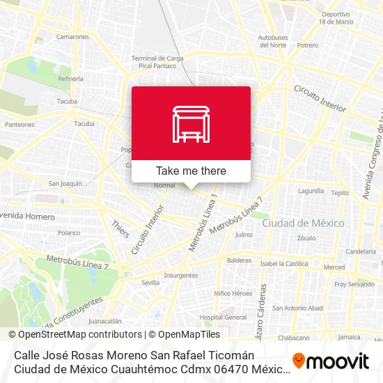 Calle José Rosas Moreno San Rafael Ticomán Ciudad de México Cuauhtémoc Cdmx 06470 México map