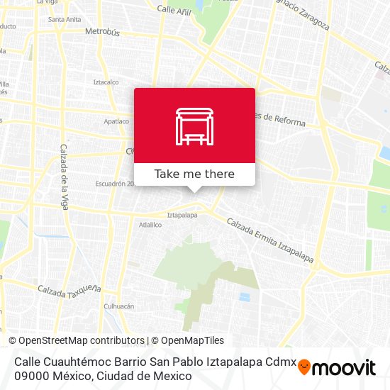 Mapa de Calle Cuauhtémoc Barrio San Pablo Iztapalapa Cdmx 09000 México