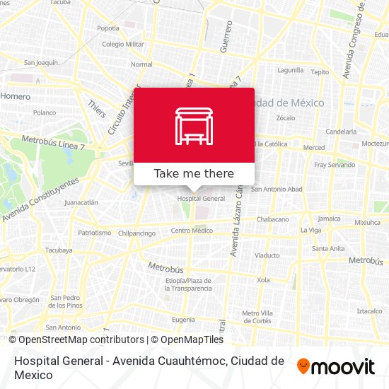 Hospital General - Avenida Cuauhtémoc map