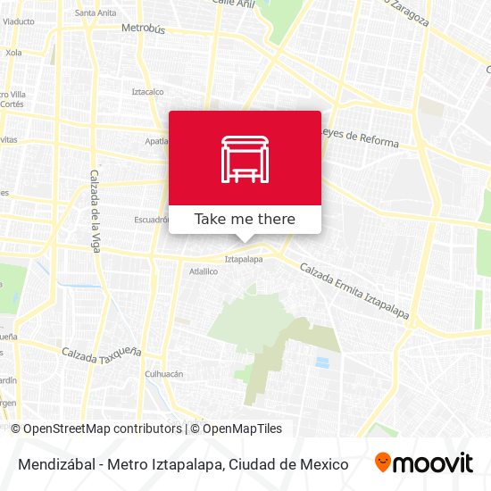 Mendizábal - Metro Iztapalapa map