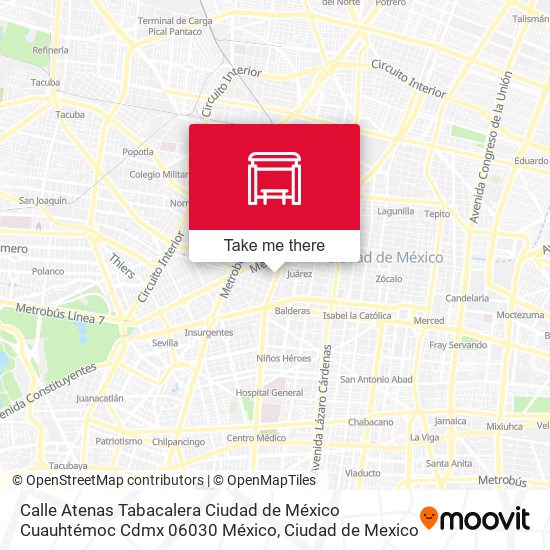 Mapa de Calle Atenas Tabacalera Ciudad de México Cuauhtémoc Cdmx 06030 México