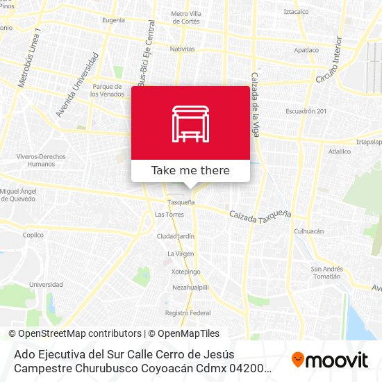 Mapa de Ado Ejecutiva del Sur Calle Cerro de Jesús Campestre Churubusco Coyoacán Cdmx 04200 México