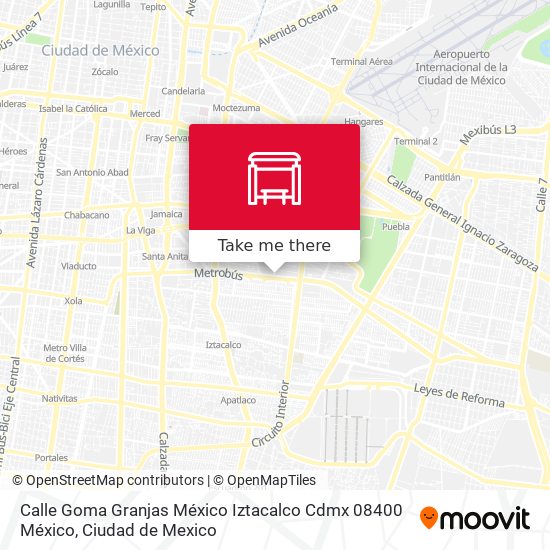 Calle Goma Granjas México Iztacalco Cdmx 08400 México map