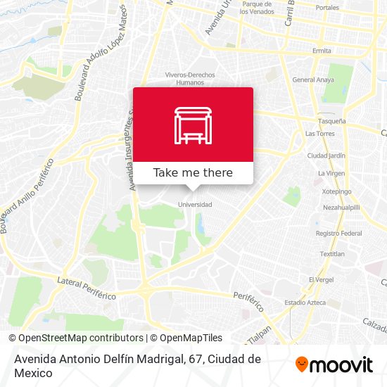 Mapa de Avenida Antonio Delfín Madrigal, 67