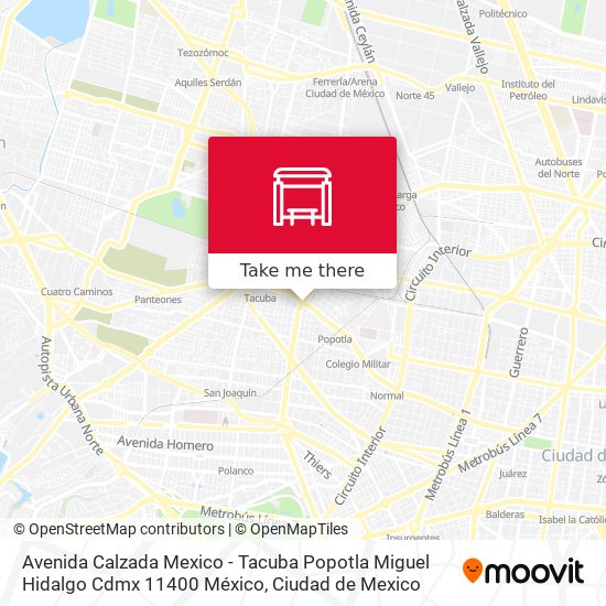 Avenida Calzada Mexico - Tacuba Popotla Miguel Hidalgo Cdmx 11400 México map