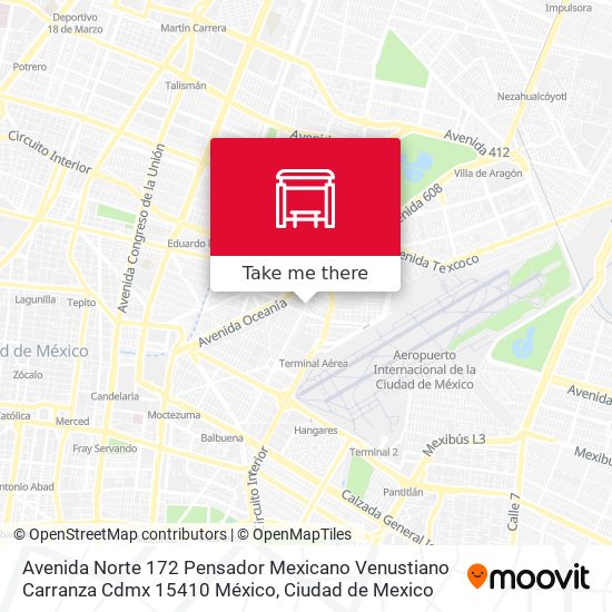 Avenida Norte 172 Pensador Mexicano Venustiano Carranza Cdmx 15410 México map