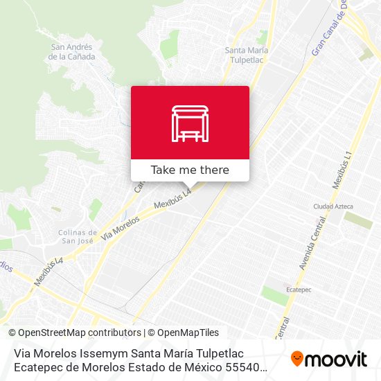 Mapa de Via Morelos Issemym Santa María Tulpetlac Ecatepec de Morelos Estado de México 55540 México